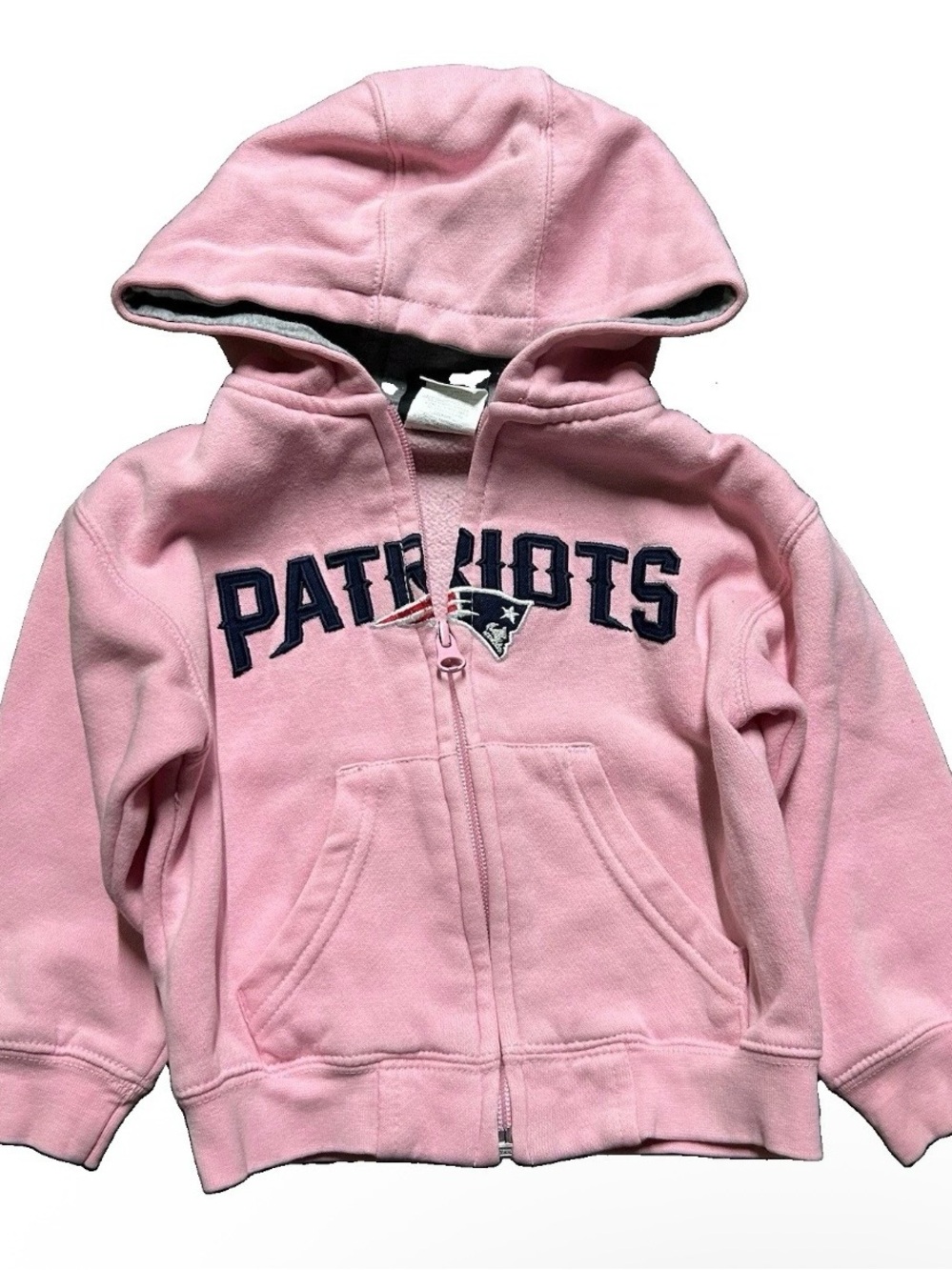 Toddler Girl New England Patriots Football Pink Full Zip Hoodie Size 2T